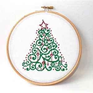 Christmas Tree cross stitch pattern , Counted Cross stitch pattern , modern christmas tree , holiday's pattern , crossstitch pattern