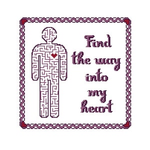Funny cross stitch pattern - counted cross stitch patterns - modern cross stitch pattern - instant download - maze - crossstitch pattern