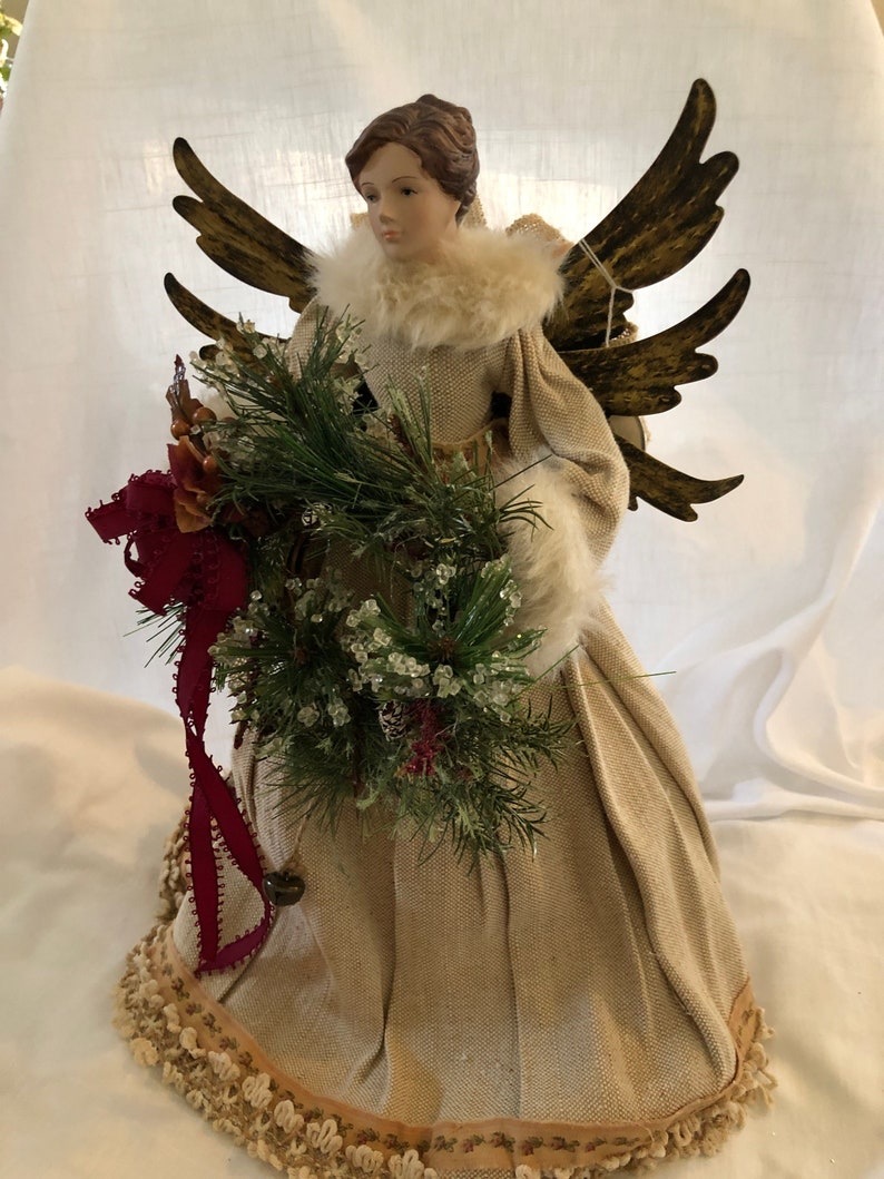 Rustic Tree Top Angel Etsy