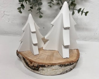 Tannenbaum - Deko Baum weiß Deko Landhaus Shabby  Geschenk  Hygge Scandi Haus Kerzenteller 2 verschiedene Größen