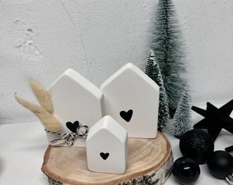 Häuser Deko schlicht minimalistisch Deko Landhaus Shabby Lichterhäuschen Geschenk  Hygge Scandi Haus Raysin