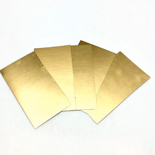 Thin Brass metal sheets  .005 ( not foil) 2”-2.5” by 4”