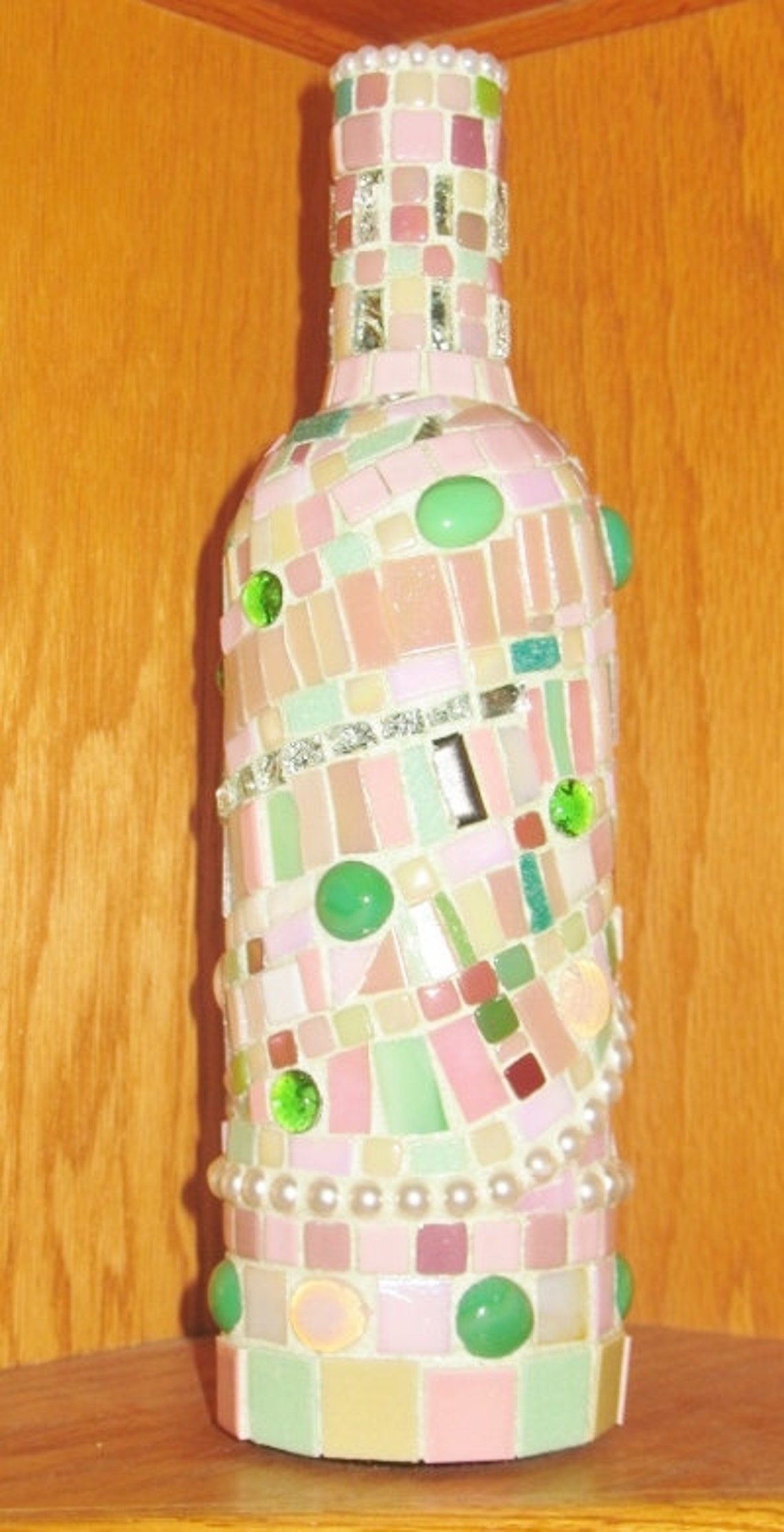 MOSAIC Wine BOTTLE... Decorative Bottle Arthome Decor Accent Etsy