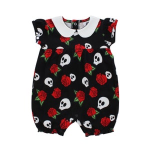 Skull & Rose baby romper imagem 2