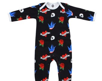 Tattoo flash baby sleepsuit