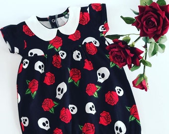 Skull & Rose baby romper