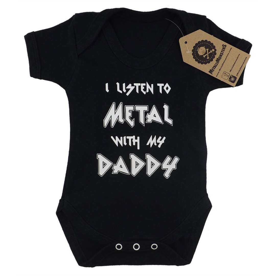 I Listen to Metal With My Daddy Baby Vest - Etsy