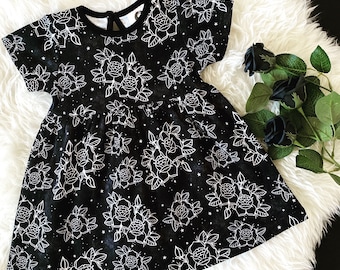 Monochrome Rose Tattoo girls dress