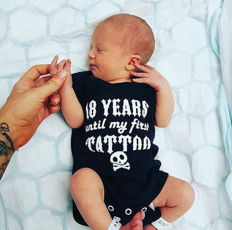 18 years tattoo baby vest image 0