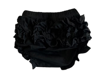 Black ruffle baby bloomers