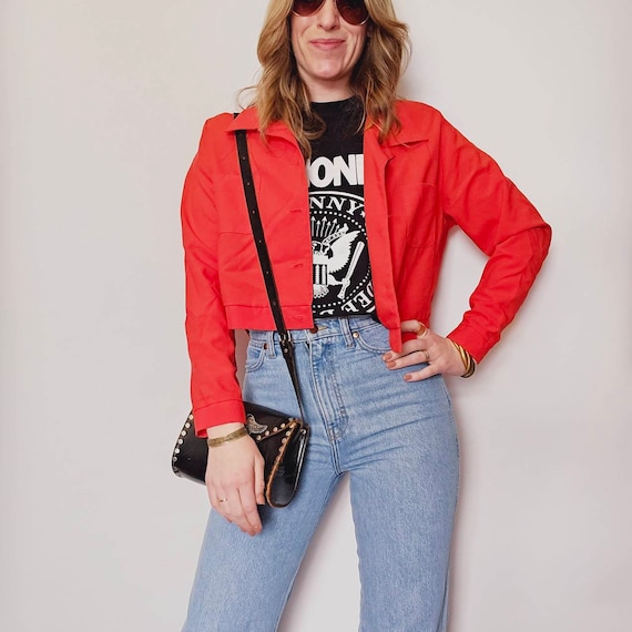 80s/90s Jaclyn Smith Cropped red Blazer