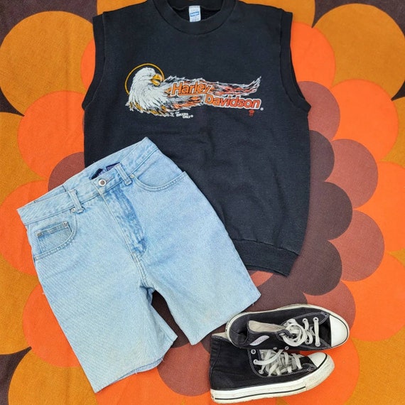 80s/90s Reworked Vintage Cutoff Jean Shorts - image 1