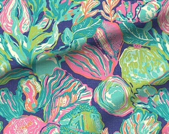 Coastal Beach Home Oyster Shell Fabric - Charleston Coastal Abstract Pattern - Swatch, Fat Quarters, and Fabric by the Yard