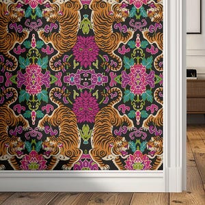 Ornamental Tiger Wallpaper | Peel & Stick, Pre-Pasted and Unpasted Wallpaper