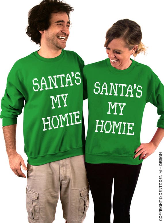 Dentz Design Santas My Homie Kids Christmas Crew Sweatshirt Dentz Design Santas My Homie Kids Christmas Crew Sweatshirt