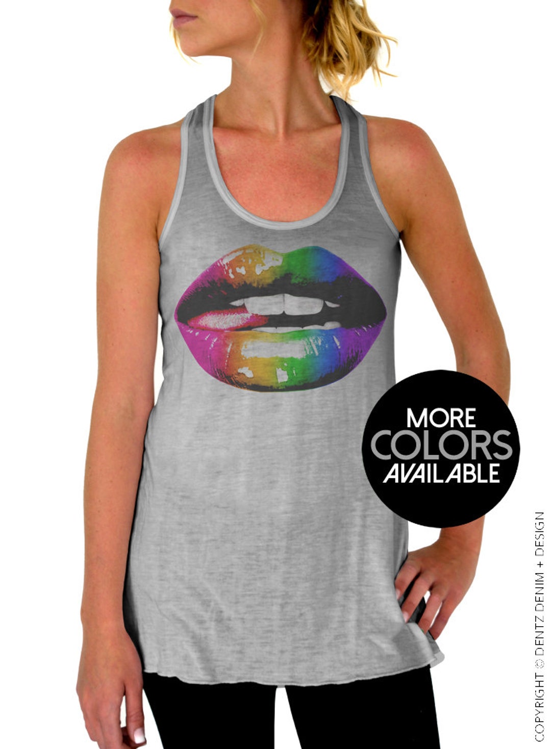 Glossy Lips Shirt Gay Pride Shirt Flowy Racerback Tank Top - Etsy