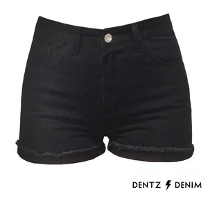 black long jean shorts