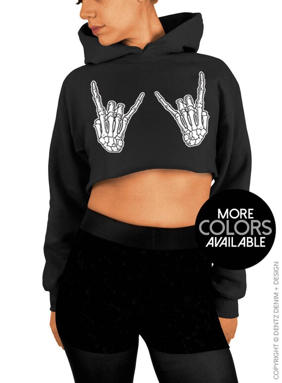 Halloween cropped hoodie Clearance