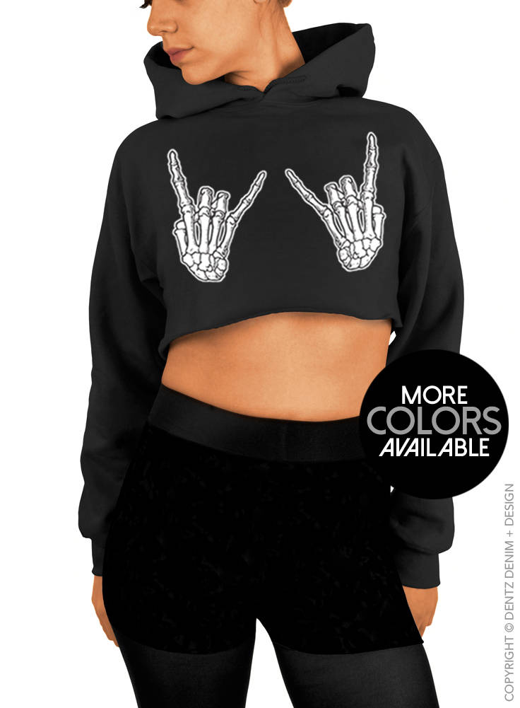 cropped sweat hoodie