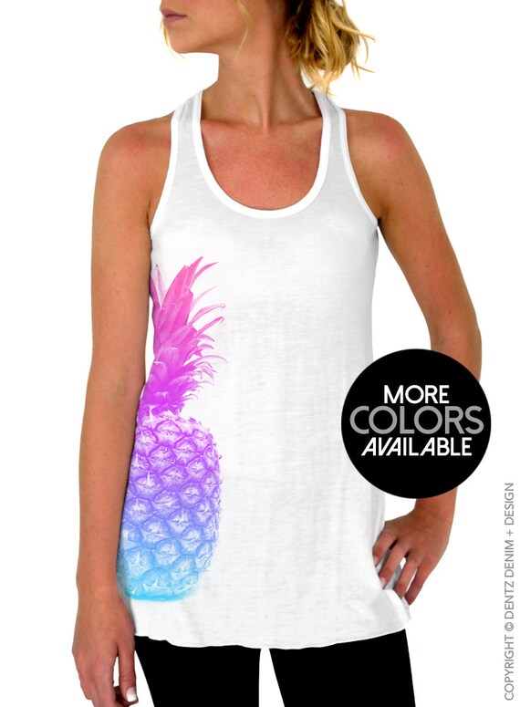 Pineapple Tank Top Pineapple Flowy Tank Top Summer Tank Etsy