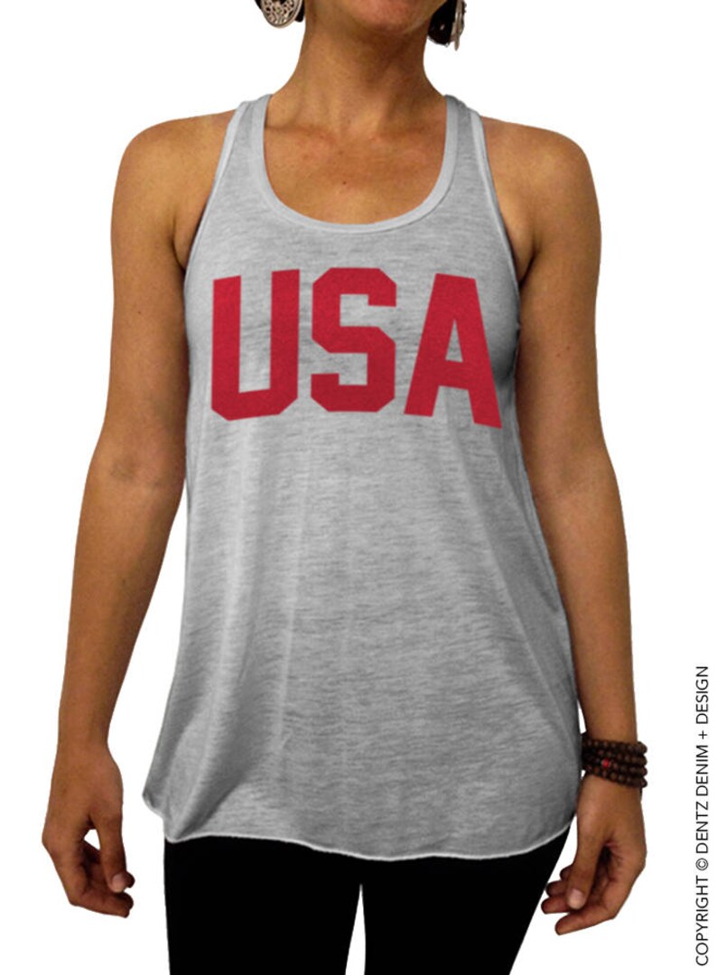 USA Tank Top Flowy Racerback Tank Top Fourth of July Tank | Etsy