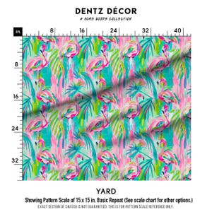 Tropical Flamingo Fabric - Coastal Island Home Decor - Swatch, Fat ...