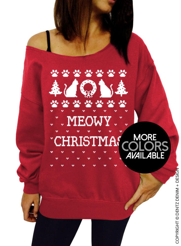 Off the shoulder ugly christmas sweater Clearance