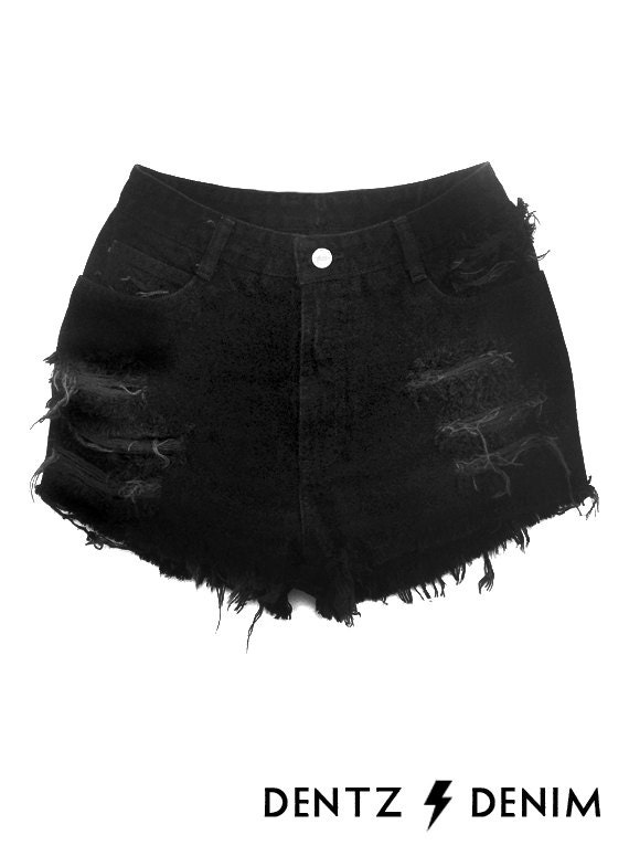 plus size black denim shorts