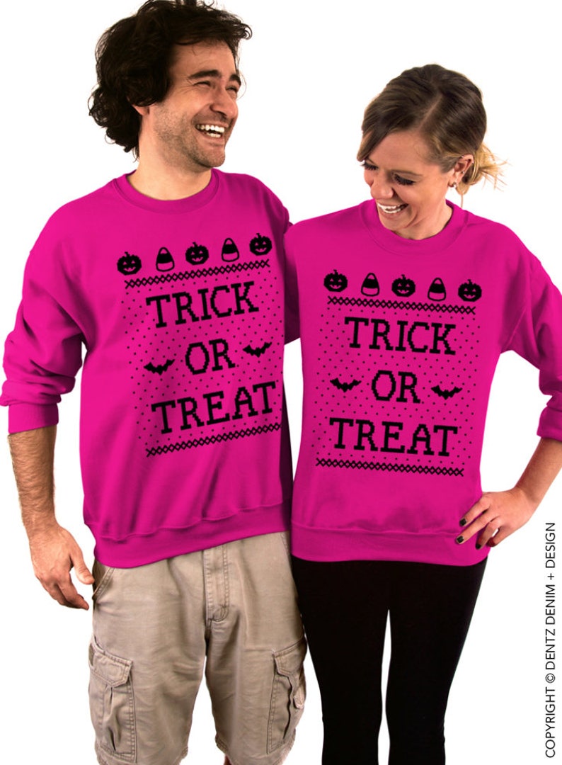 Trick or Treat  Halloween Sweater Unisex Crew Neck image 3