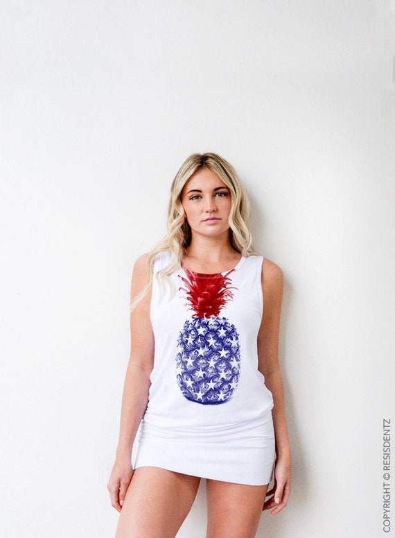 Pineapple Flag Patriotic Tunic Tank Top 