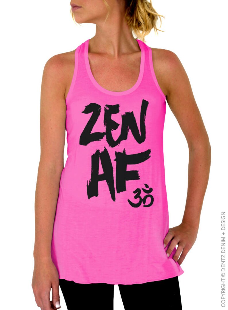 Yoga Clothing Zen AF Women's Flowy Tank Top Workout Etsy