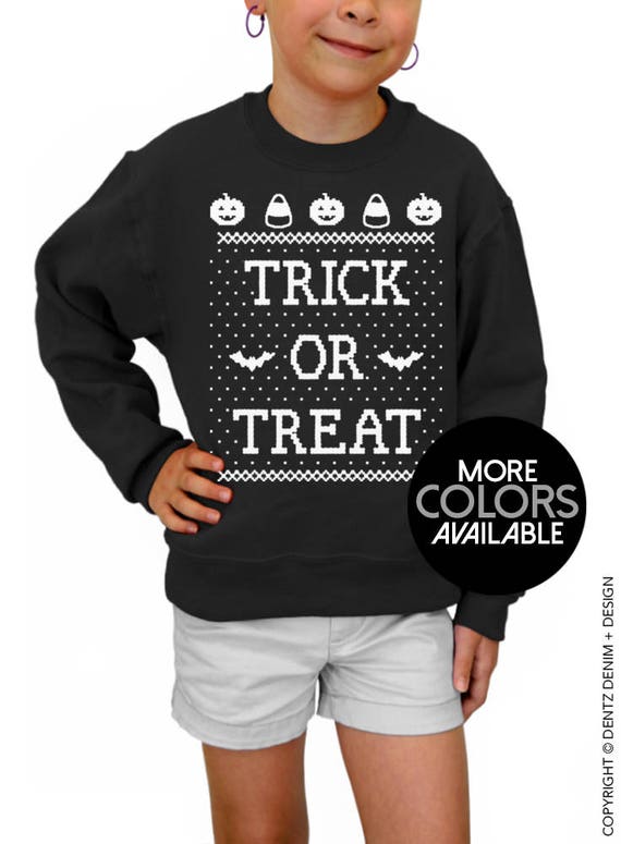 Dentz Design Boo Witches Kids Halloween Crew Sweatshirt