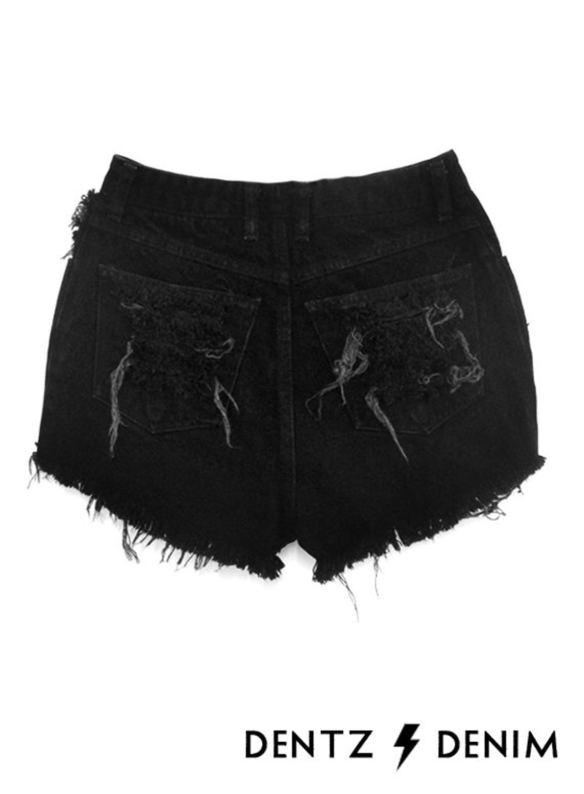 High Waisted Shorts Black Denim Plus Size Denim Petite Etsy