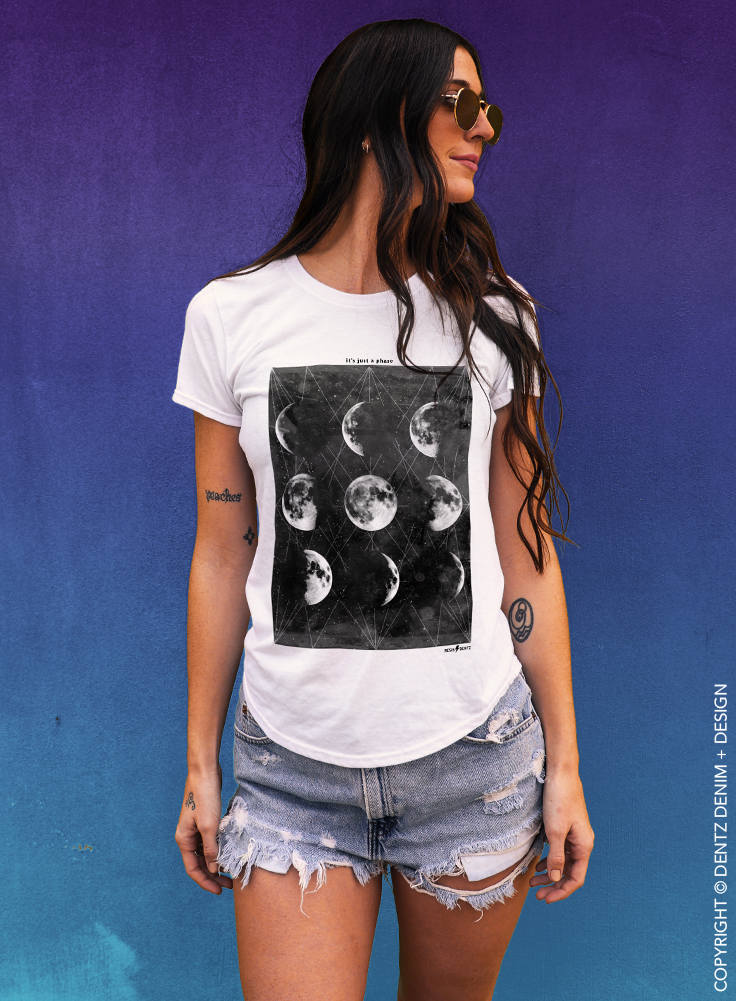 it's just a phase moon t shirt