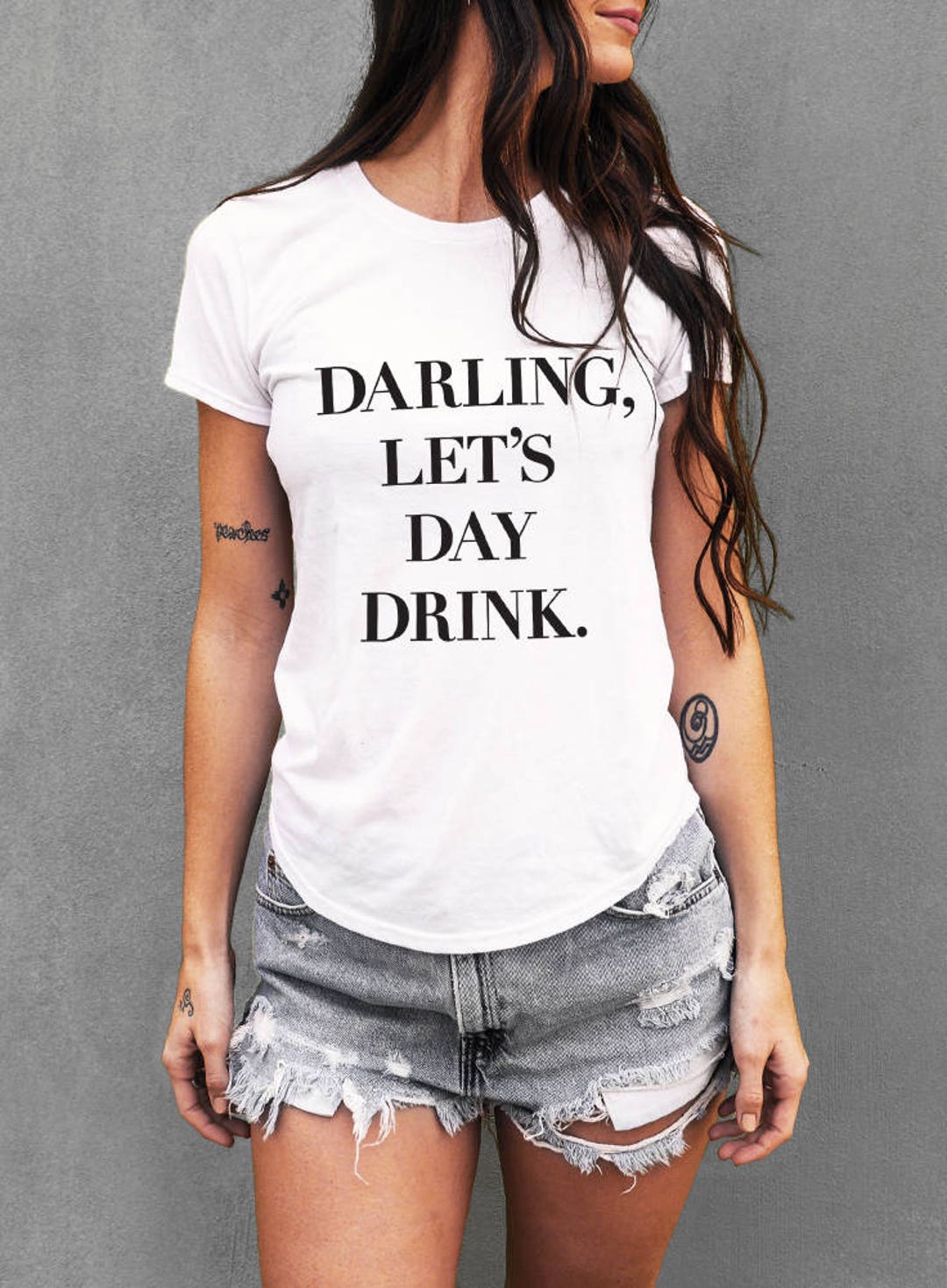 Darling Let's Day Drink Womens T-shirt Funny Drinking - Etsy