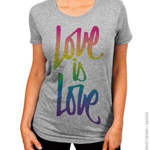 Gay Pride Shirt Script Love is Love Women's Boyfriend - Etsy