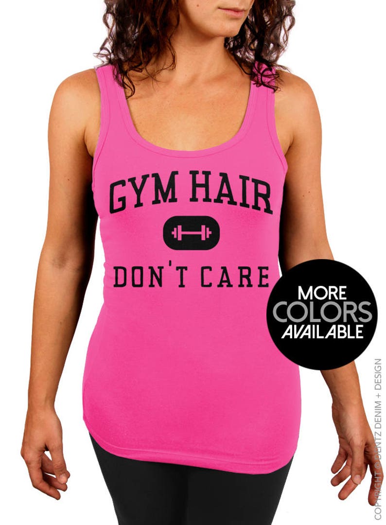 Gym Tank Top Gym Hair Don't Care Women's Stretchy Etsy