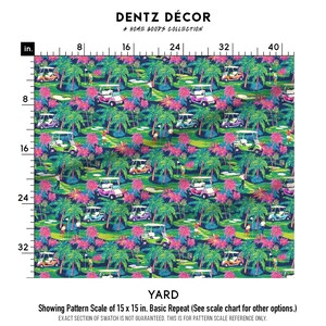 Golf Carts & Golfers Preppy Fabric - Tropical Coastal Home Decore - Swatch, Fat Quarters, and Fabric by the Yard image 5