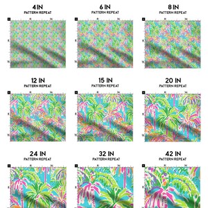 Preppy Palm Tree Tropical Fabric | Bright Island Beach Textile | Cotton, Linen Canvas Fabrics - Swatch, Fat Quarters and Fabric By the Yard immagine 2