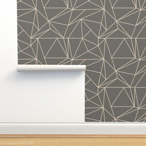 Gray Geometric Wallpaper | Modern Minimalist Design | Peel & Stick and ...