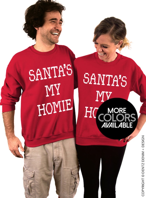 Dentz Design Santas My Homie Kids Christmas Crew Sweatshirt Dentz Design Santas My Homie Kids Christmas Crew Sweatshirt