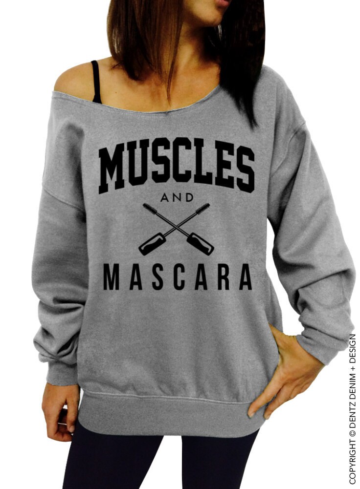Muscles and Mascara Fitness Sweatshirt Gym Women's off | Etsy