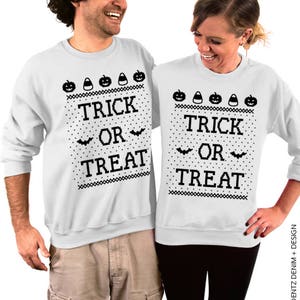 Trick or Treat  Halloween Sweater Unisex Crew Neck image 4
