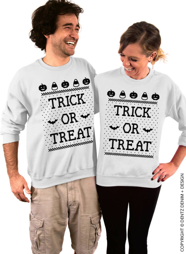 Trick or Treat  Halloween Sweater Unisex Crew Neck image 4
