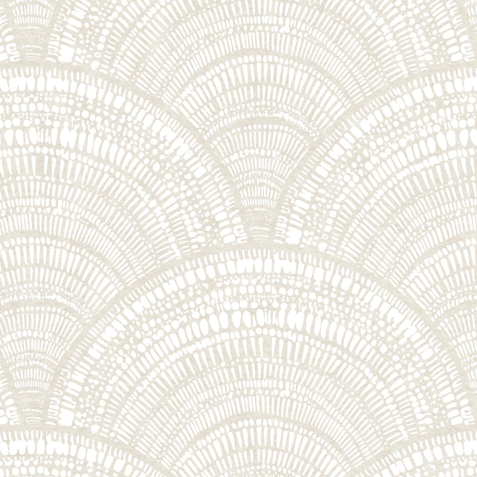 Natural Bohemian Scallop Shell Wallpaper | Blue Coastal Pattern | Peel ...