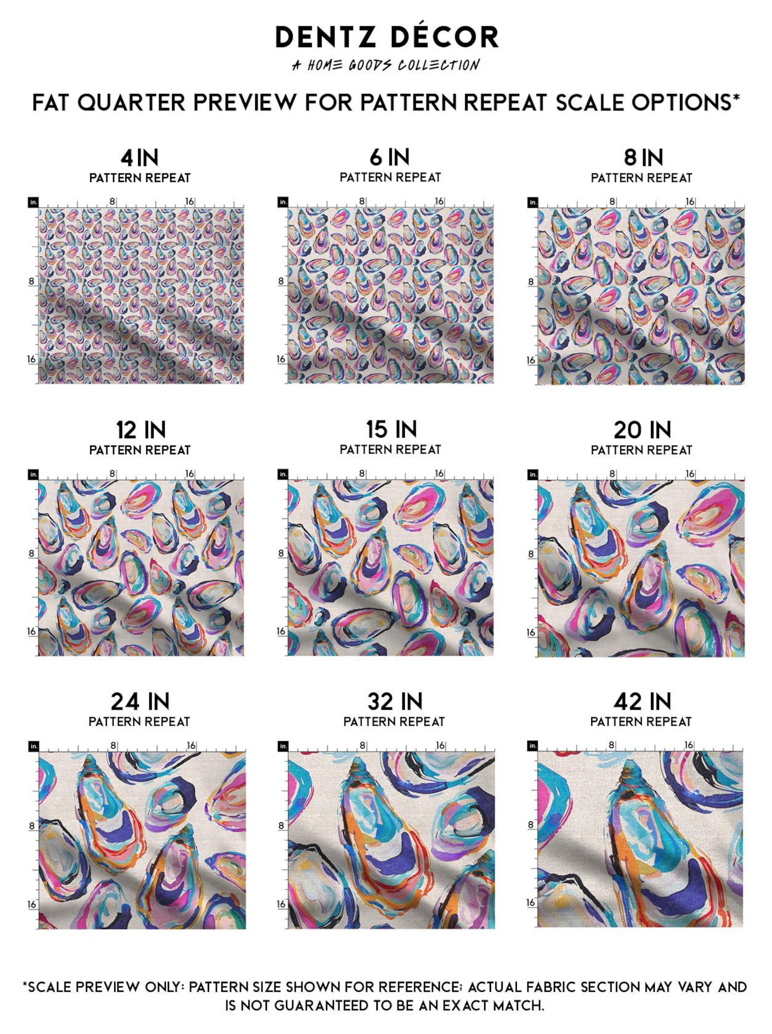 Shell Swatches Watercolor Oyster Shell Preppy Fabric | Coastal Decor | Swatches, Fat ...
