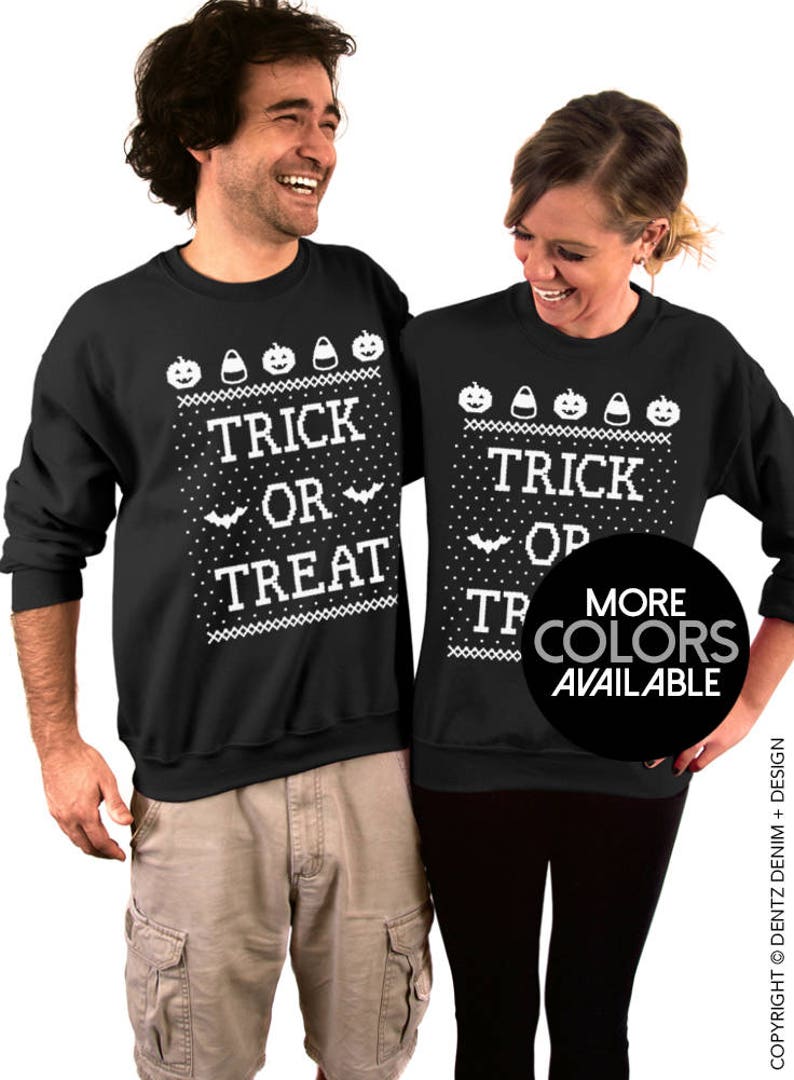 Trick or Treat  Halloween Sweater Unisex Crew Neck image 1
