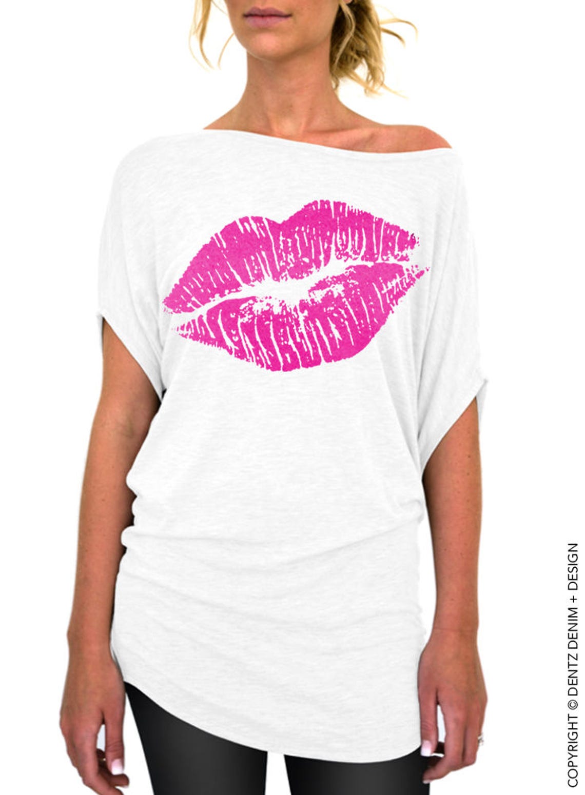 Labios Beso San Valentín Camisa Lipstick Kiss Camisa Off the Etsy