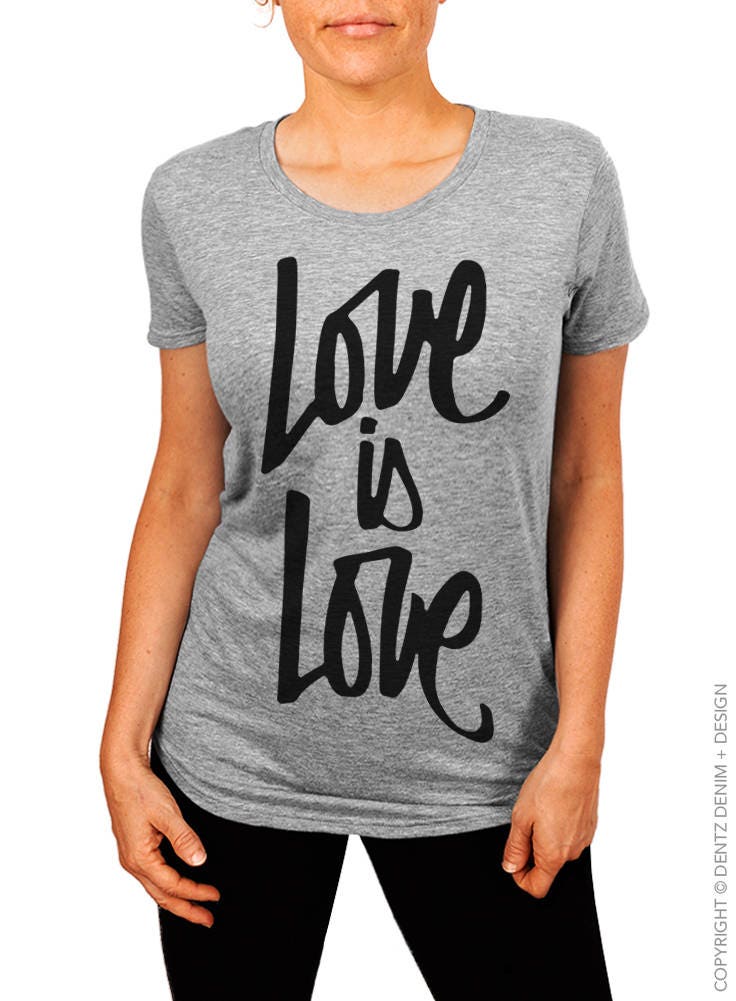 Gay Pride Shirt Script Love is Love Women's Boyfriend | Etsy