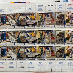 Francobolli inutilizzati - Strisce di francobolli vintage da 8 centesimi Postal People per affrancatura o lavori di carta